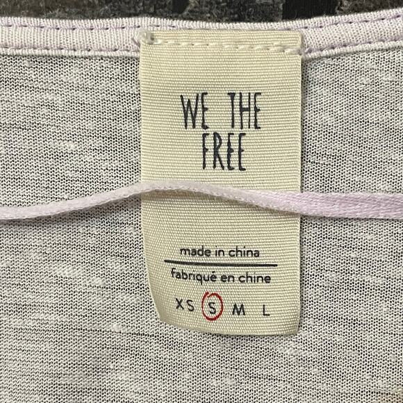 Free People We The Free Pluto Top Blouse Lavender Purple Pink Linen Blend Sz S - Picture 12 of 16